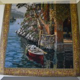 DR07. Harbor scene wall tapestry.